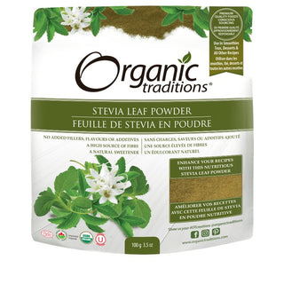 Organic Traditions Stevia Leaf Powder 100g - CAFORIA.CA