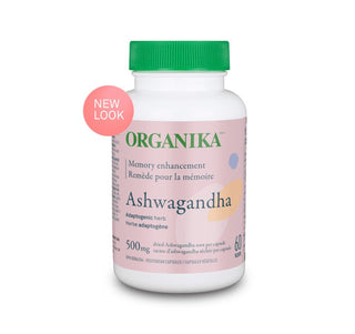 Organika Ashwagandha 500mg 60 Capsules - CAFORIA.CA