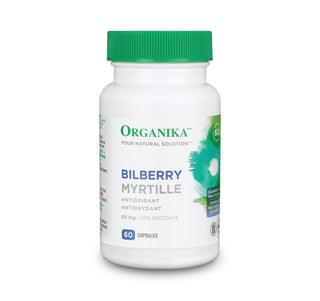 Organika Bilberry Extract 60mg 60 Capsules - CAFORIA.CA