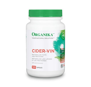 Organika Cider Vin(unrefined, fermented apple cider vinegar) 120 Capsules - CAFORIA.CA