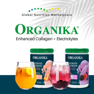 Organika Electrolytes + Enhanced Collagen - Juicy Strawberry Peach 360g - CAFORIA.CA