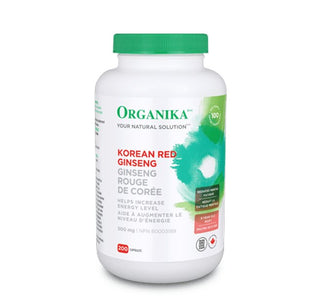 Organika Ginseng - Korean Red 500mg 200 Capsules - CAFORIA.CA