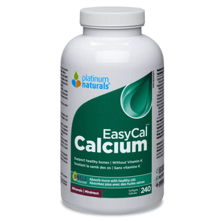 Platinum Naturals EasyCal Calcium Extra Strength 240 Softgels - CAFORIA.CA