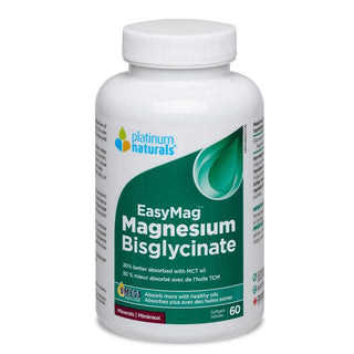 Platinum Naturals EasyMag Magnesium Bisglycinate 60 Capsules - CAFORIA.CA