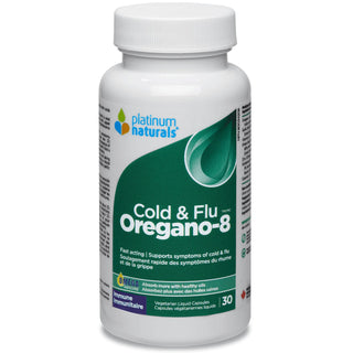 Platinum Naturals Oregano - 8 Cold & Flu 30 Liquid Capsules - CAFORIA.CA