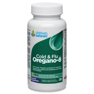 Platinum Naturals Oregano - 8 Cold & Flu 60 Liquid Capsules - CAFORIA.CA