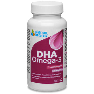 Platinum Naturals Prenatal Omega - 3 DHA 30 Softgels - CAFORIA.CA