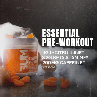 RAW Essential Pre - Workout Powder - Chris Bumstead Sports Nutrition Supplement for Men & Women - Preworkout Energy Powder with Caffeine, L - Citrulline, L - Tyrosine, & Beta Alanine Blend (Orange) - CAFORIA.CA