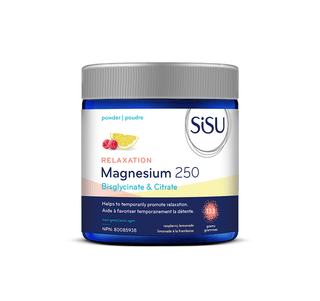 Sisu Magnesium 250 mg Relaxation - Raspberry Lemon 133g - CAFORIA.CA