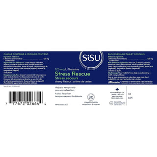 Sisu Stress Rescue L - Theanine Cherry 30 Chewables - CAFORIA.CA